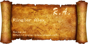 Ringler Alex névjegykártya